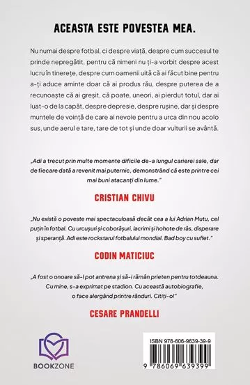 Carte Adrian Mutu: Revenirea din infern